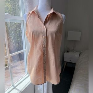 VENUS Sleeveless Peach- Beige Blouse with Removable Lace-Up Waist Cincher